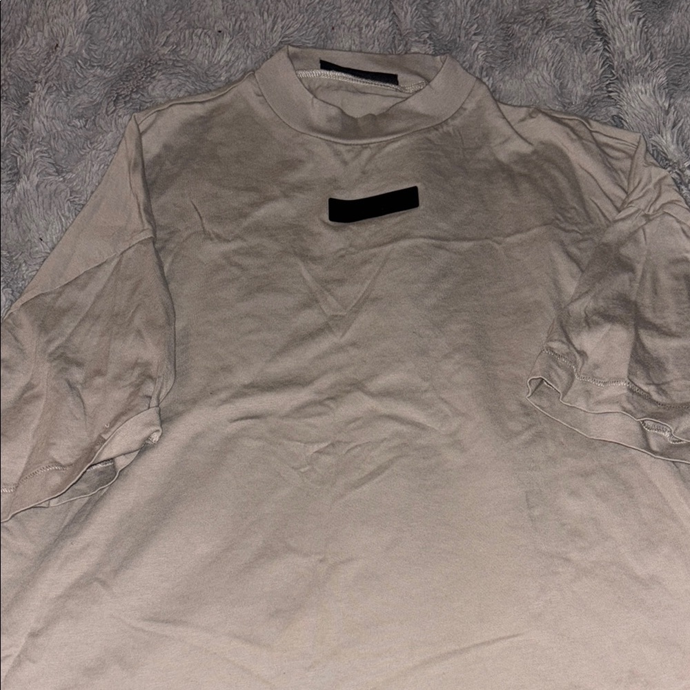 Essentials Tan Short Sleeve Tee Timeless Crew Neck